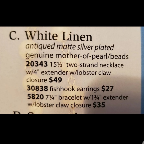 Premier Design "White Linen" SET Genuine Mother of - Picture 2 of 7